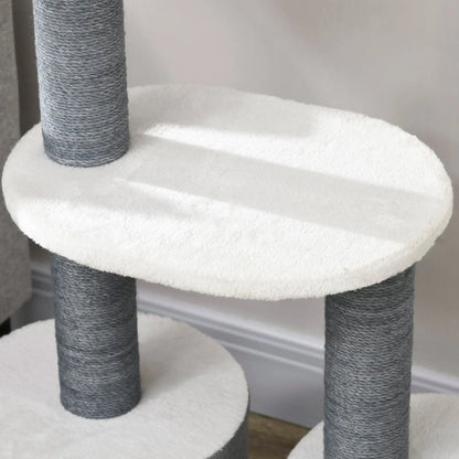 39" Cat Tree Tower, Multi-Level Activity Centre, Scratching Posts, White Cat Trees at Gallery Canada