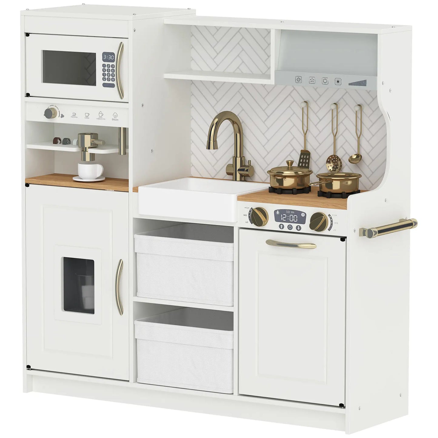 Kids Kitchen Playset With Coffee Machine, 3+, White Play Kitchen at Gallery Canada
