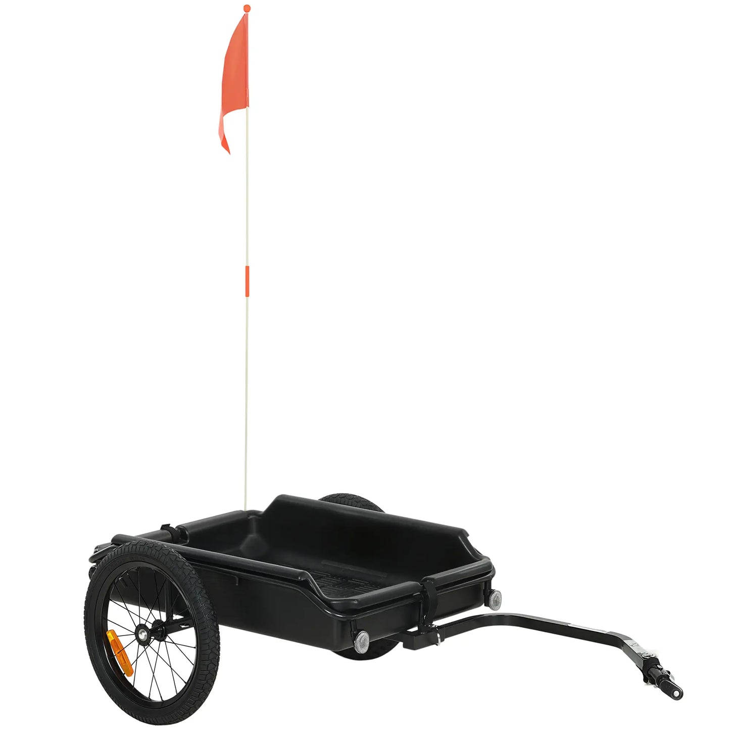 Bike Cargo Trailer, 16" Wheels, Quick Release, Cargo Net, Red Flag, Red Bike Cargo Trailers at Gallery Canada