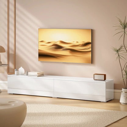 Floating TV Stand For 75 Inch TVs, 70.9 Inch Cabinet, High Gloss White, White TV Stands at Gallery Canada
