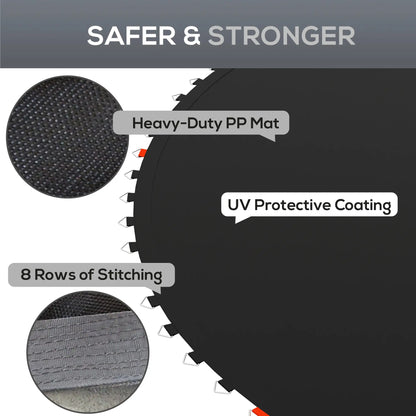 Trampoline Replacement Mat, Fits 14', 80 V-Hooks, 5.5" Springs, Black Trampolines at Gallery Canada