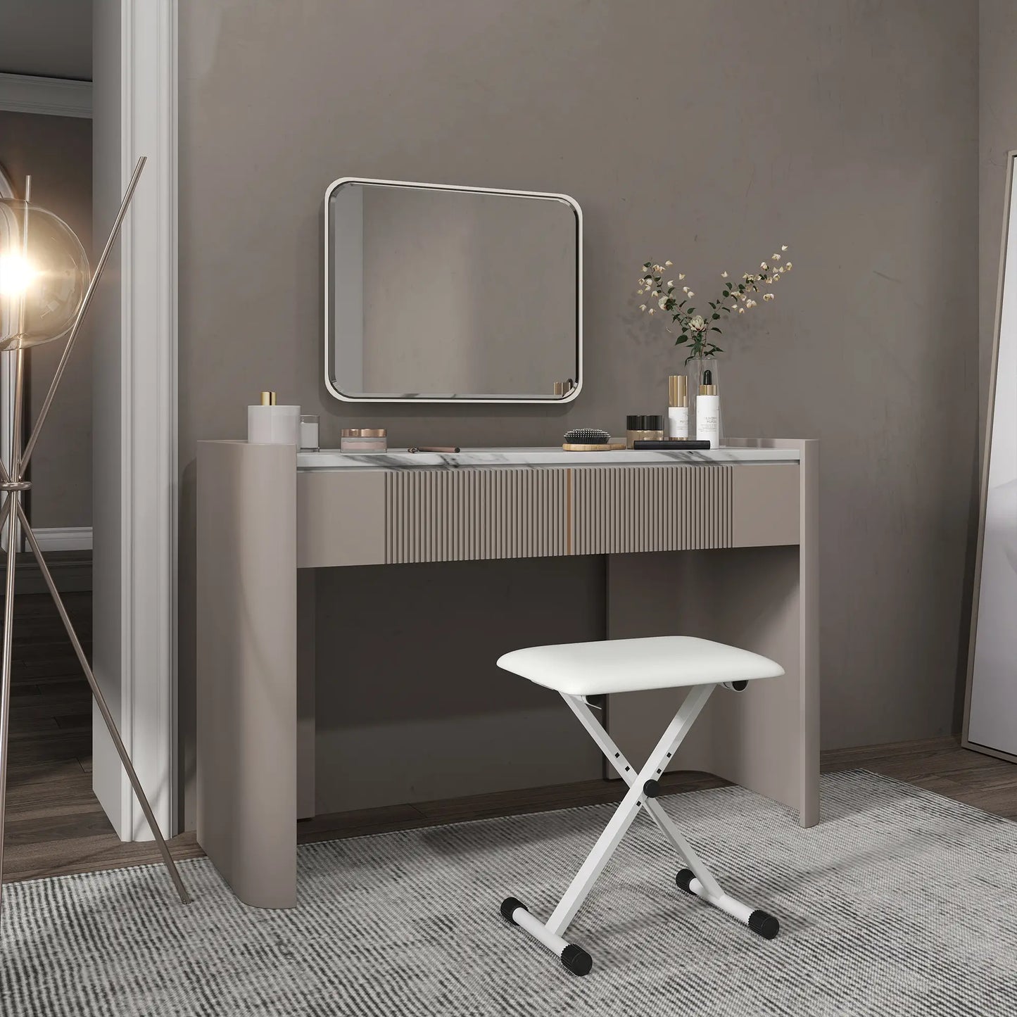 Adjustable Piano Bench, X-Style Folding Piano Stool with Padded Seat, Non-Slip Rubber Feet, Keyboard Chair, White