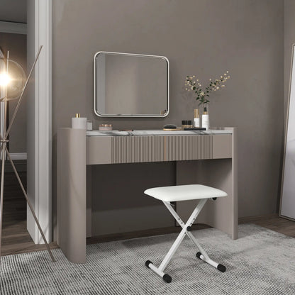 Adjustable Piano Bench, X-Style Folding Piano Stool with Padded Seat, Non-Slip Rubber Feet, Keyboard Chair, White