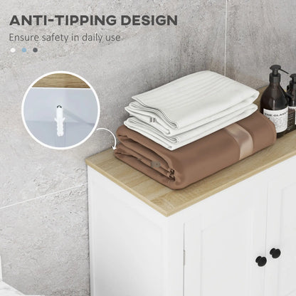 Bathroom Storage Cabinet, Modern Floor Cabinet, 4 Doors, 2 Shelves, White Freestanding Bathroom Cabinets at Gallery Canada