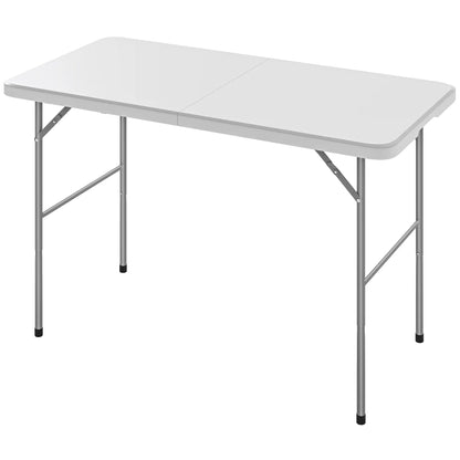 47" x 24" Folding Camping Table, White, Adjustable Height, Indoor Outdoor, White Picnic Tables & Camping Chairs White, Light Grey at Gallery Canada