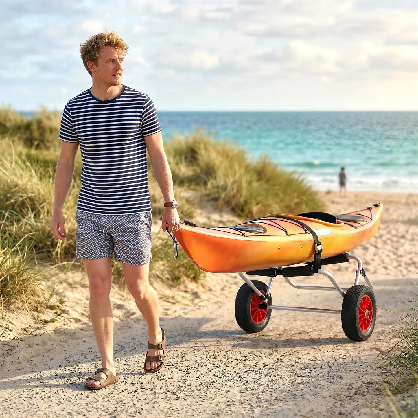 198LBS Kayak Cart, Foldable Canoe Dolly, Aluminum Frame, Silver Kayak Carts at Gallery Canada