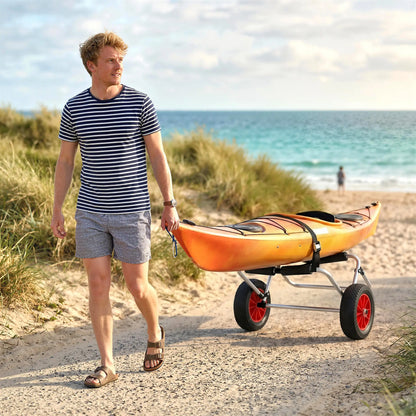 198LBS Kayak Cart, Foldable Canoe Dolly, Aluminum Frame, Silver Kayak Carts at Gallery Canada