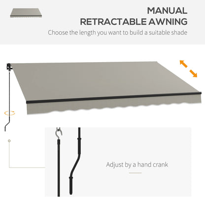 12' x 10' Retractable Awning, UV Resistant Sunshade, Light Grey Deck Awnings at Gallery Canada