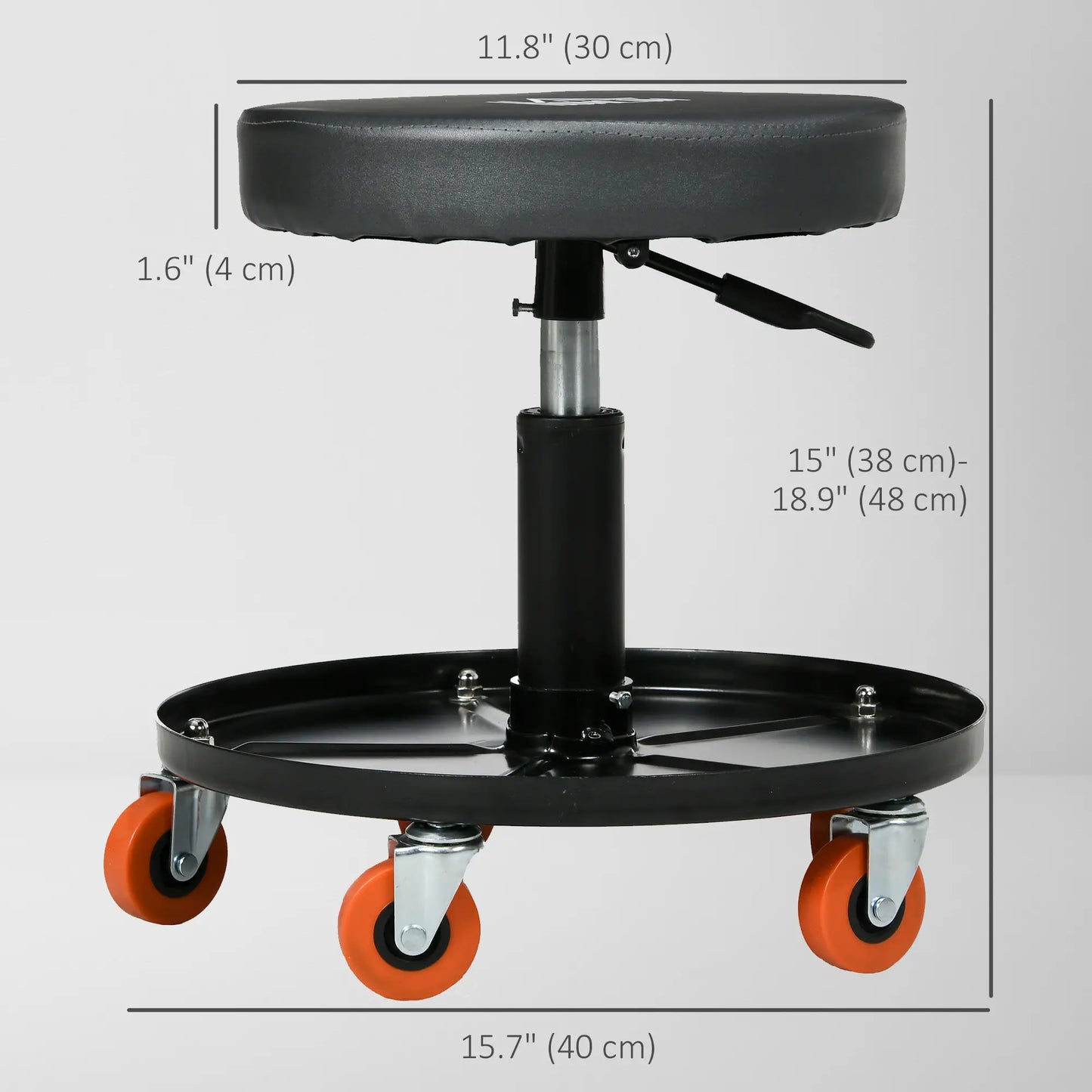 Adjustable Pneumatic Mechanic Stool, with Tool Tray, Wheels, Black Automotive at Gallery Canada