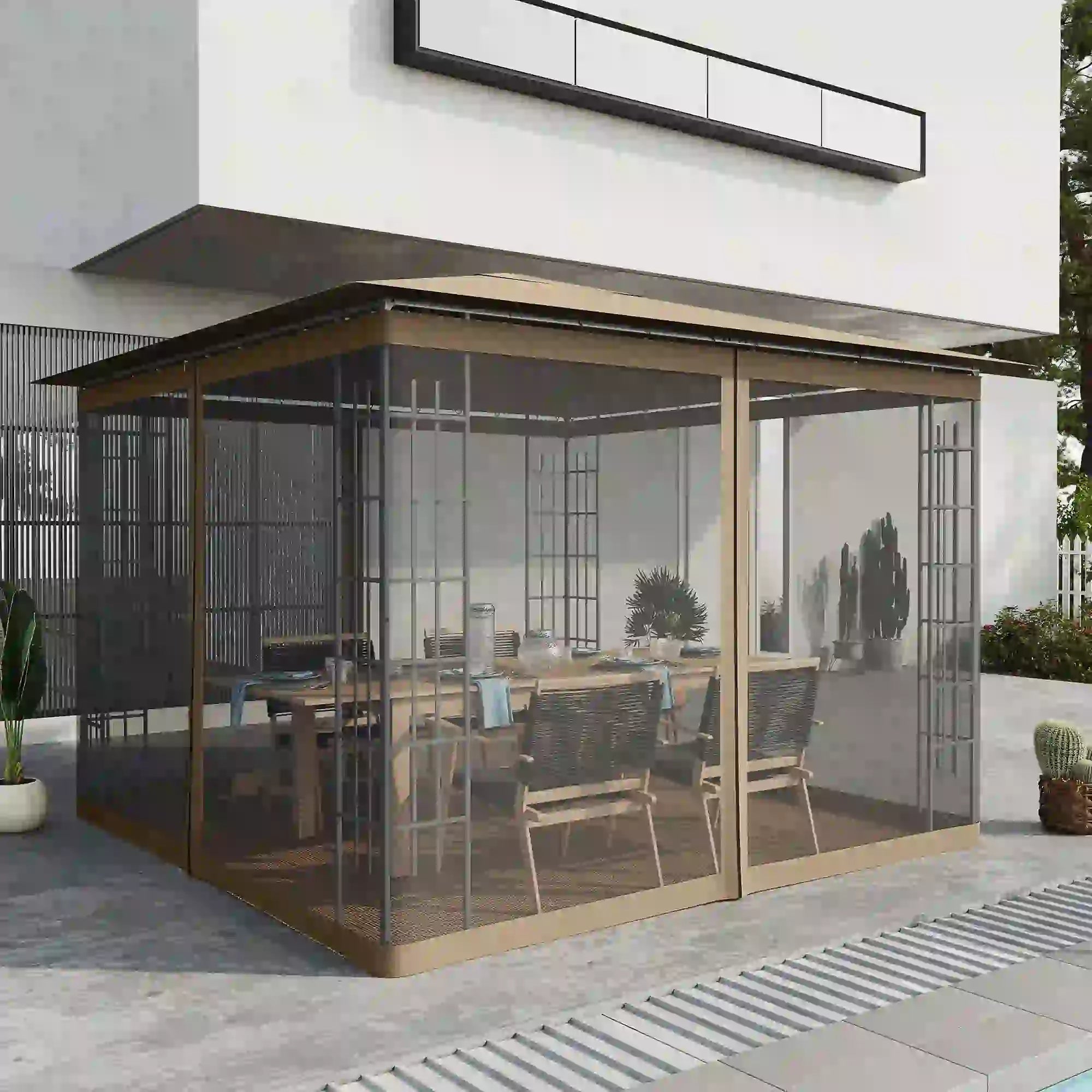 Replacement Mosquito Netting, Gazebo 10' x 10', Khaki, Black Gazebo Sidewalls at Gallery Canada