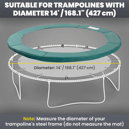 14FT Trampoline Pad Replacement, Φ168" Spring Cover, Water-Resistant, Green Trampolines at Gallery Canada