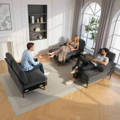 U Shape Couch with Double Chaise, Modern 4 Seater Sofa, Dark Grey 3-Seater Sofas at Gallery Canada