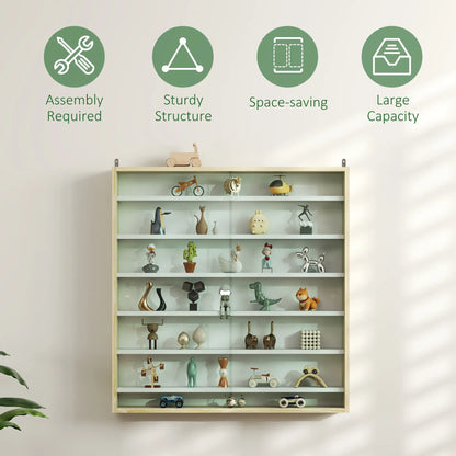 7-Tier Display Cabinet, Glass Curio Cabinet, Oak And White, White Display Bookshelves at Gallery Canada