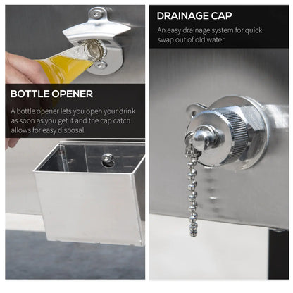 80 Quart Rolling Cooler Cart Portable Patio Ice Beer Beverage Cooling Bin for Outdoor Party w/ Bottle Opener &; Storage Shelf Silver Cooler Boxes at Gallery Canada