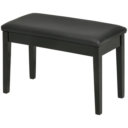 Classic Piano Bench, PU Leather, Rubber Wood Legs, Music Storage, Black Piano Benches at Gallery Canada