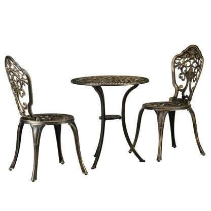 Garden Bistro Set 3 Piece, 2 Chairs & Table, Bronze Bistro Sets Bronze at Gallery Canada