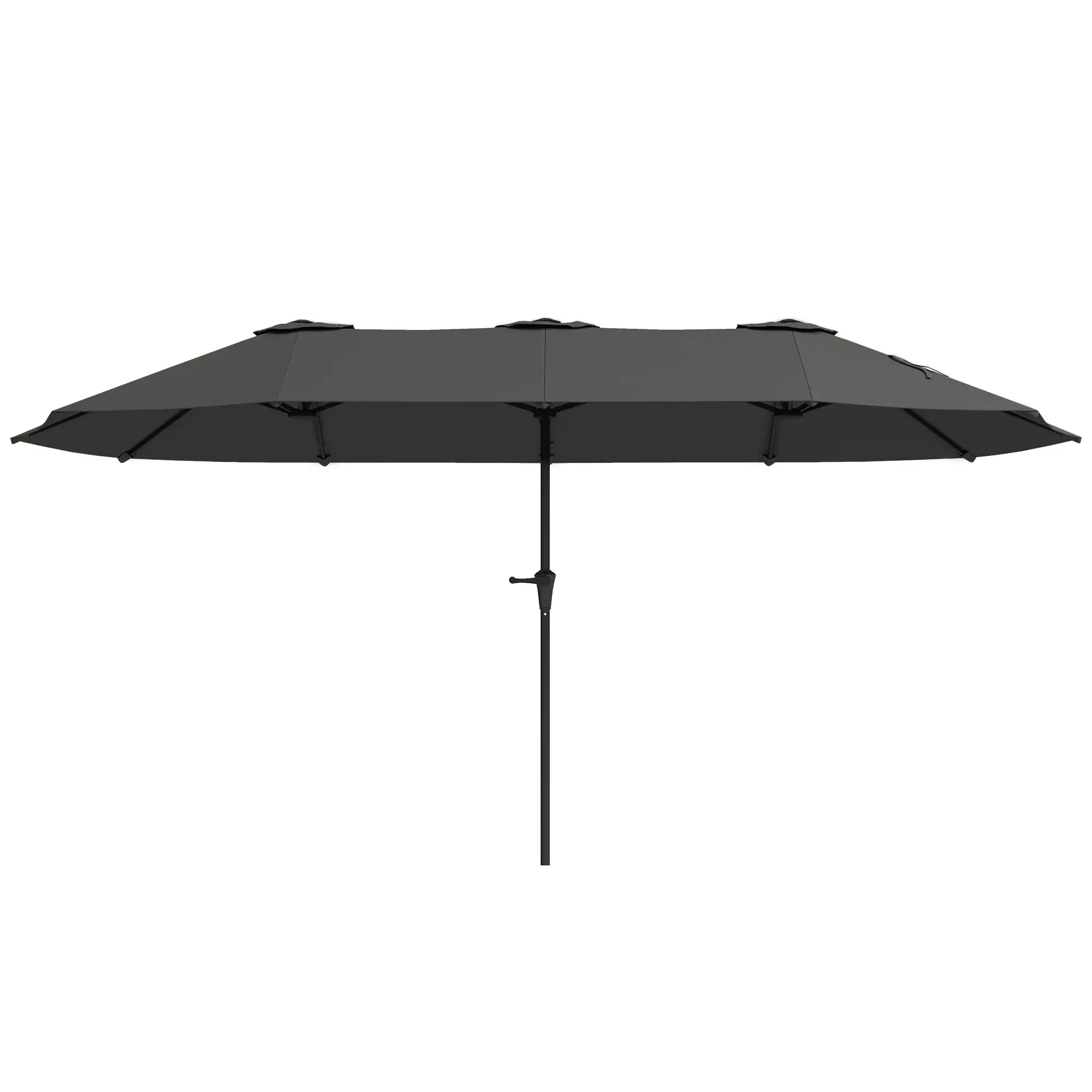 13ft Double-Sided Patio Umbrella with Crank Handle, for Poolside, Deck, Garden, Dark Grey Double-sided Umbrellas at Gallery Canada