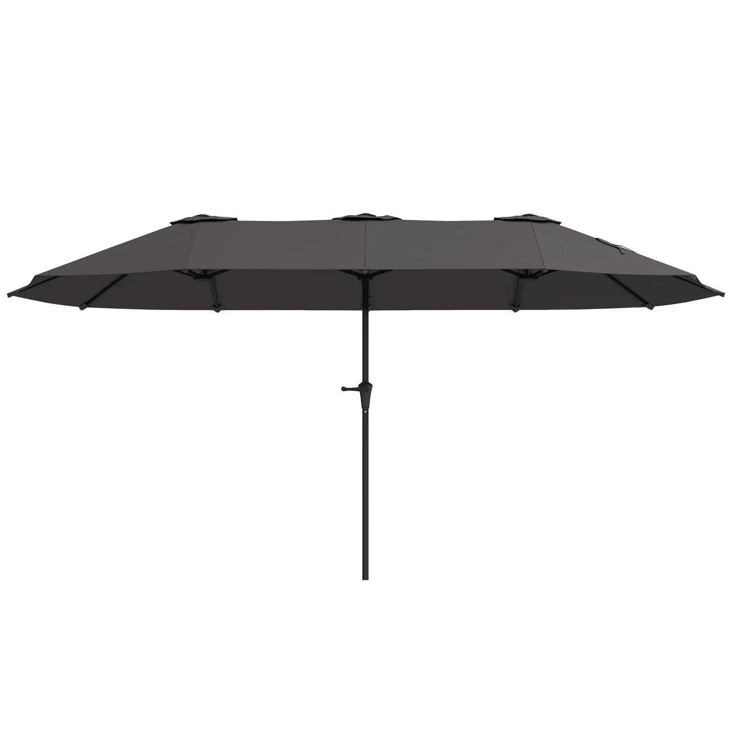13ft Double-Sided Patio Umbrella with Crank Handle, for Poolside, Deck, Garden, Dark Grey Double-sided Umbrellas at Gallery Canada
