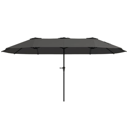13ft Double-Sided Patio Umbrella with Crank Handle, for Poolside, Deck, Garden, Dark Grey Double-sided Umbrellas at Gallery Canada