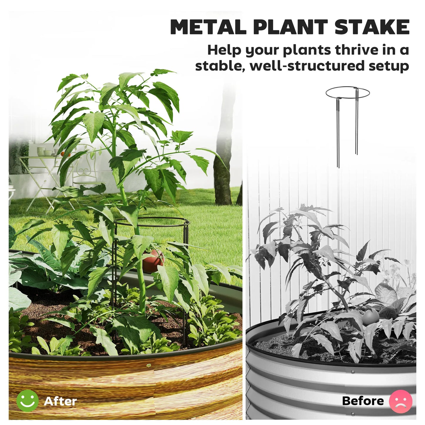 6' x 3' x 1' Lit de jardin surélevé en métal galvanisé, Bac à plantes extérieur marron, Marron