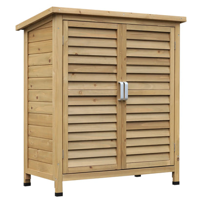 Wooden Garden Storage Shed, 2 Door, 34" x 18" x 38", Natural Sheds at Gallery Canada