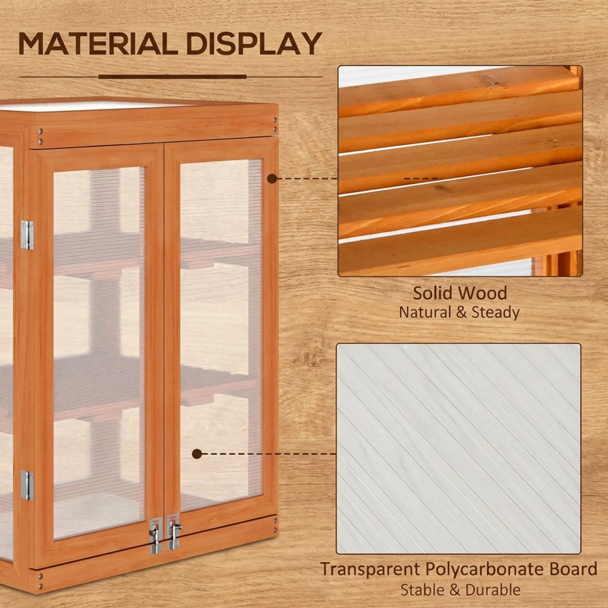 Wooden 2 Tier Cold Frame Greenhouse, 22.8