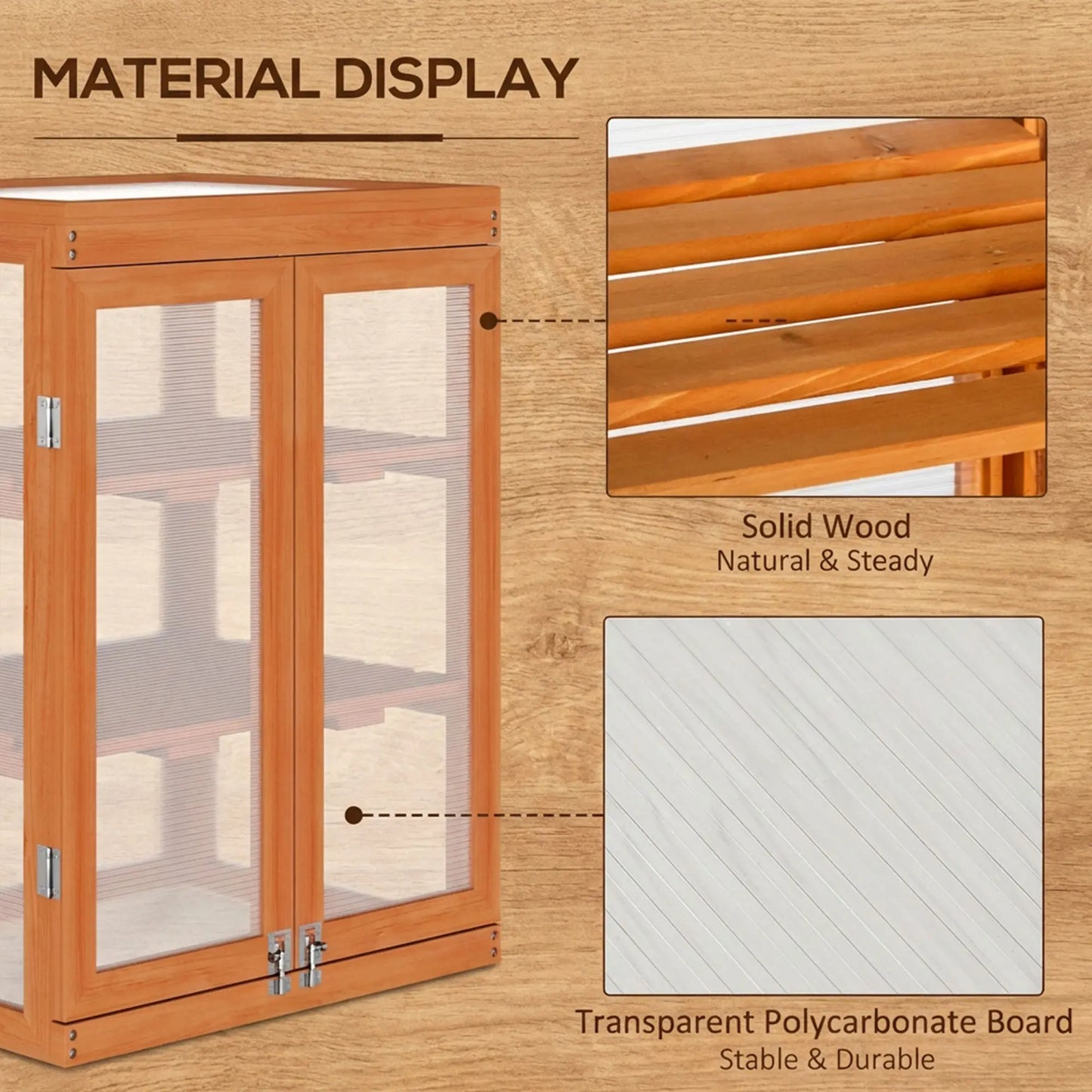 Wooden 2 Tier Cold Frame Greenhouse, 22.8" x 17.3" x 30.7", Orange Cold Frame Greenhouses at Gallery Canada