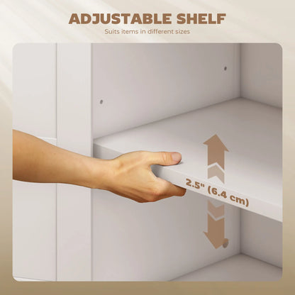 Farmhouse Buffet Cabinet, 1 Drawer, Storage Cabinet, Adjustable Shelf, White