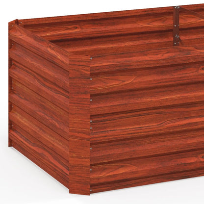 Galvanized Raised Garden Bed, Steel Planter, 71" x 35" x 23", Rustic Brown, Brown Raised Garden Beds at Gallery Canada