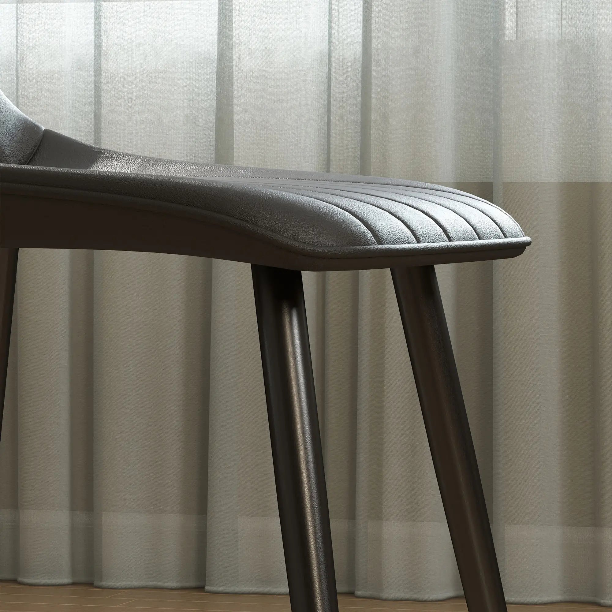 Faux Leather Dining Chairs Set of 4, Black Metal Legs, Black Dining Chairs at Gallery Canada