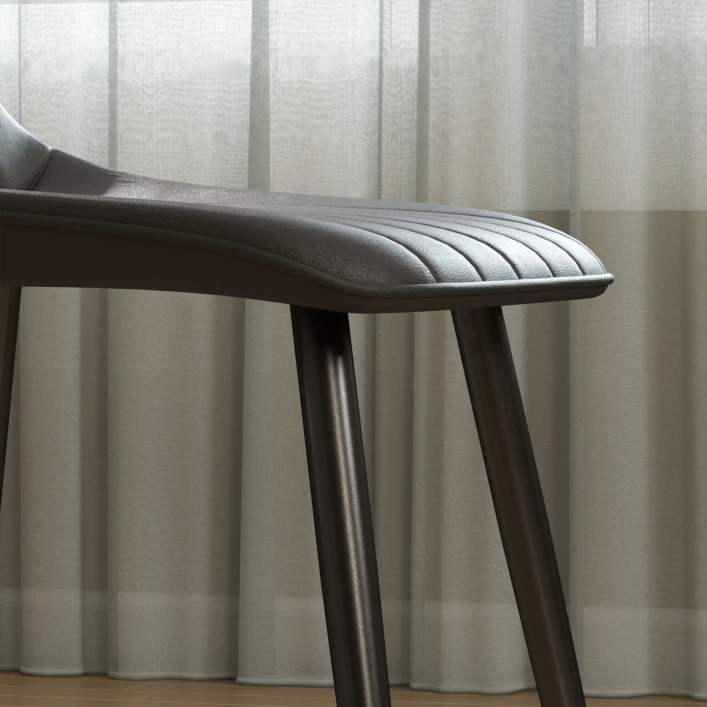Faux Leather Dining Chairs Set of 4, Black Metal Legs, Black Dining Chairs at Gallery Canada