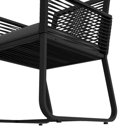 3-Piece PE Rattan Bistro Set, Seat Cushions, Tempered Glass Table, Black Bistro Sets at Gallery Canada