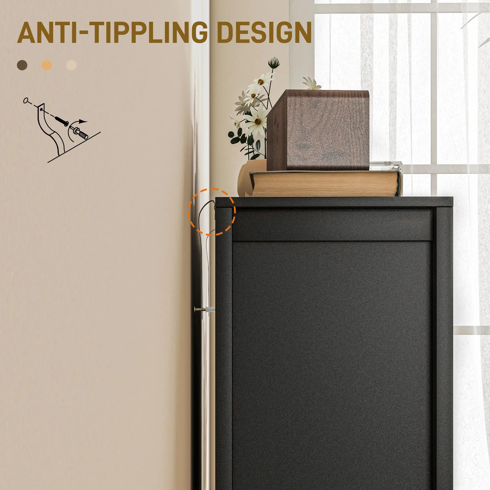 Sideboard Buffet, Kitchen Cabinet with Barn Door, Adjustable Shelves, Black Oak, Black Bar Cabinets at Gallery Canada
