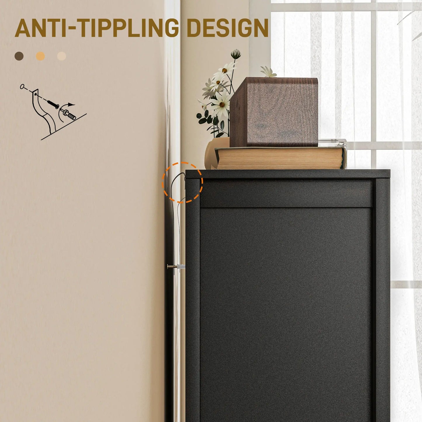 Sideboard Buffet, Kitchen Cabinet with Barn Door, Adjustable Shelves, Black Oak, Black Bar Cabinets at Gallery Canada