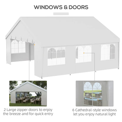 Heavy Duty Party Tent 19.5'x19' White, White Canopy Tents at Gallery Canada