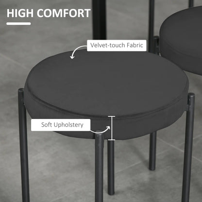 Round Backless Dining Chairs, Stacking Stools Set of 4, Black Dining Chairs at Gallery Canada