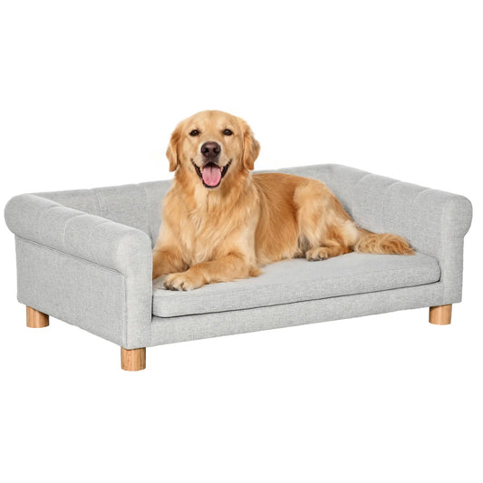 Modern Pet Sofa, Medium Large Dog Bed, Removable Cushion, Light Grey Dog Sofas Light Grey at Gallery Canada