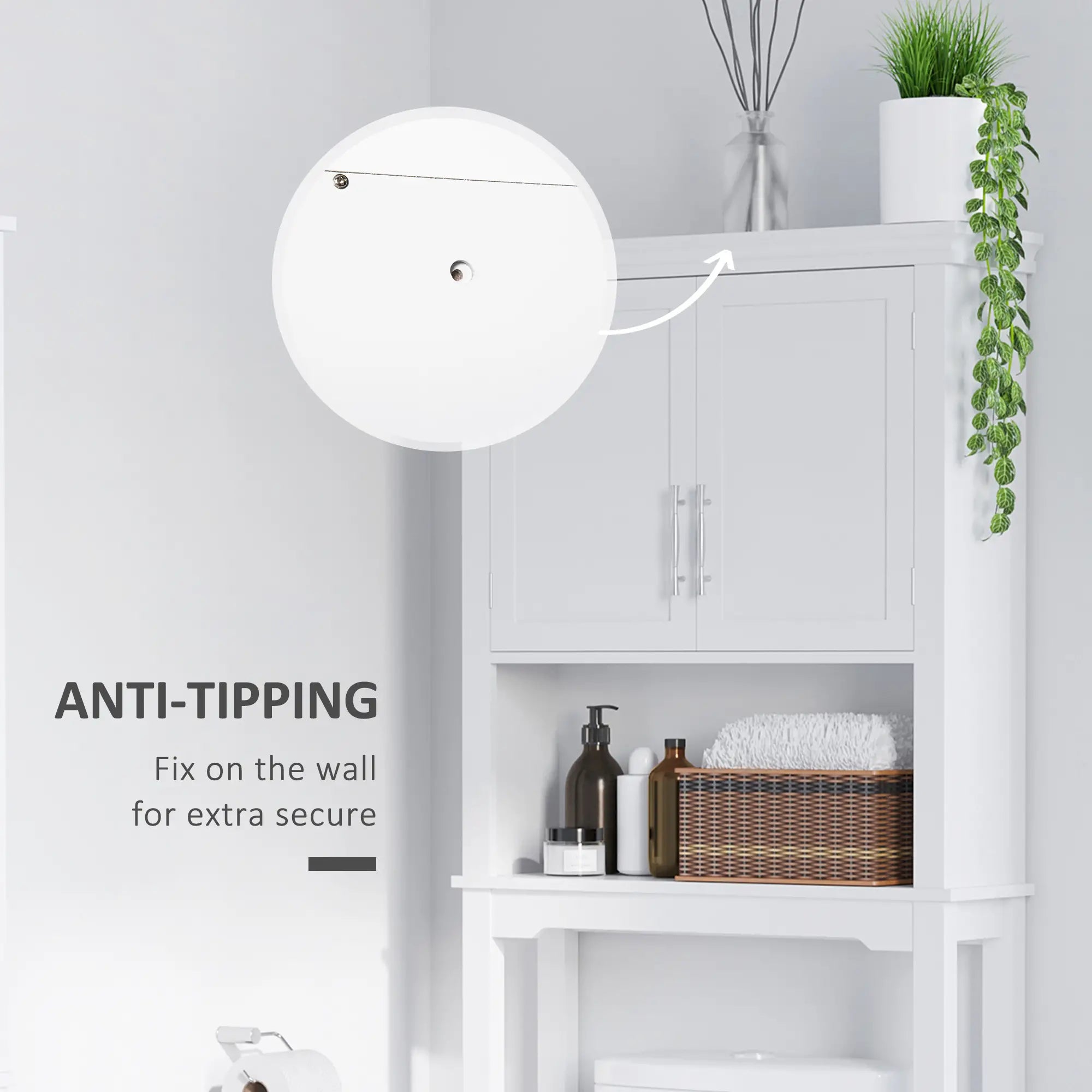 Over Toilet Storage Cabinet, Bathroom Cabinet with Doors, Shelves Over The Toilet Storage at Gallery Canada