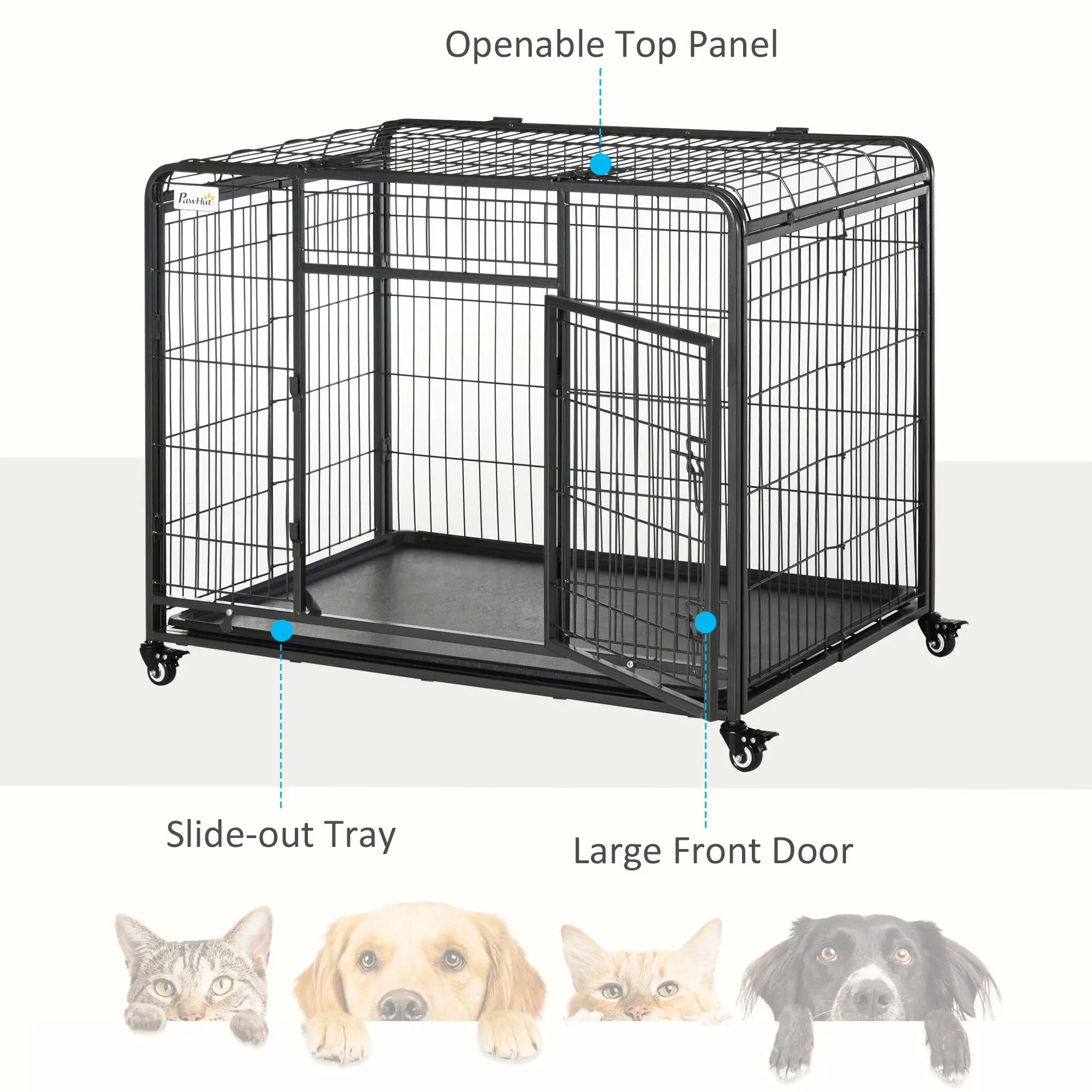 Heavy Duty Folding Dog Crate, Large Size 43