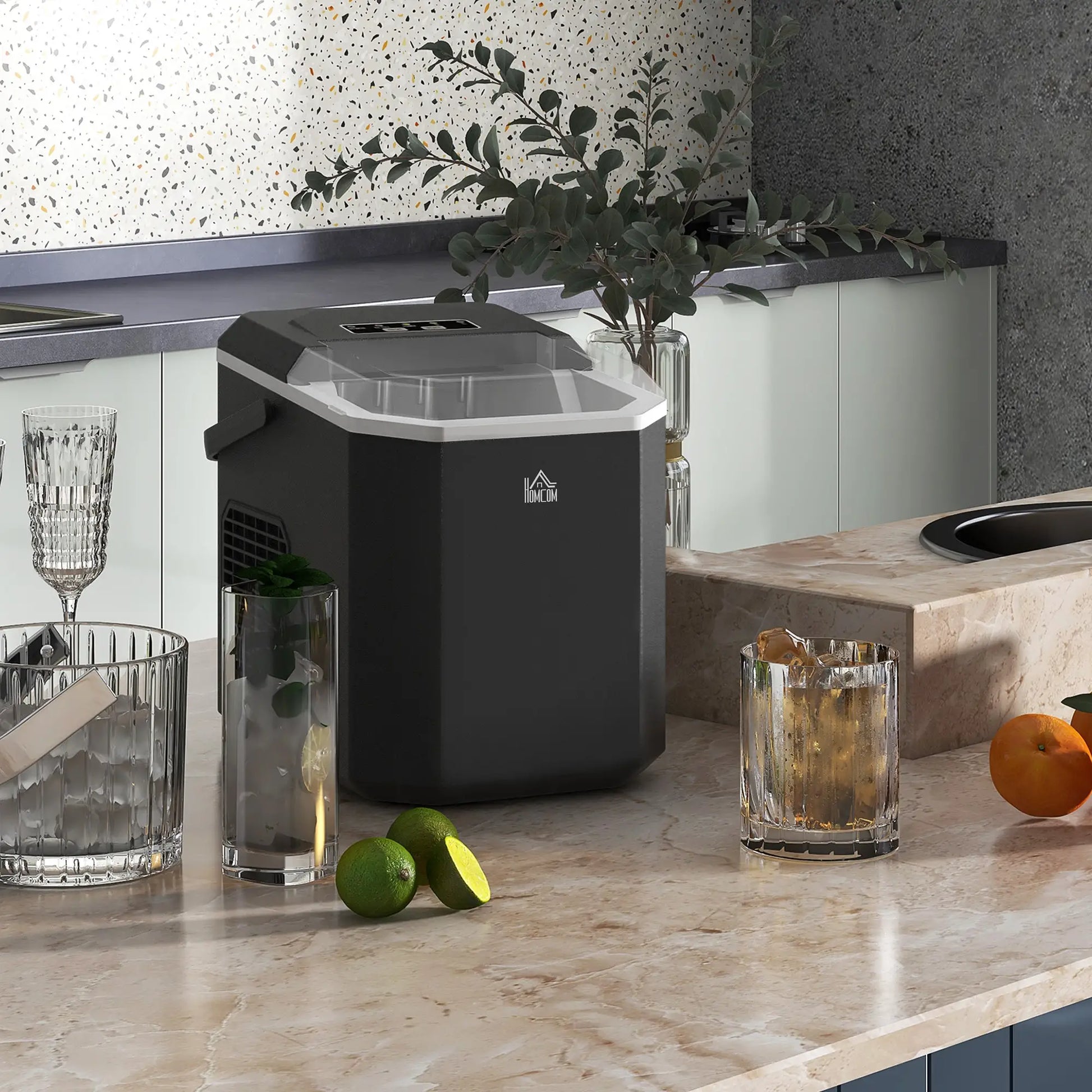 Portable Ice Maker, Self Cleaning, 9 Cubes in 6 Mins, 26lbs/24Hrs, 2 Sizes Small Kitchen Appliances at Gallery Canada