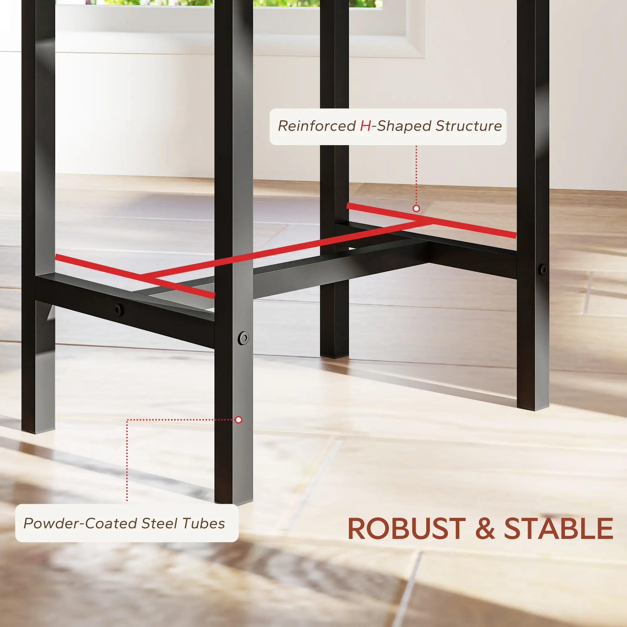 Extendable Dining Table Set, 5-Piece for 4-6 with 2 Benches and 2 Stools, Black Dining Table Sets at Gallery Canada