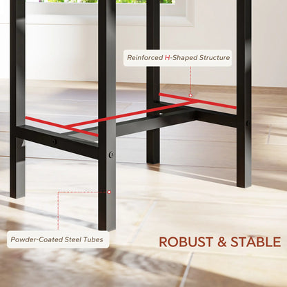 Extendable Dining Table Set, 5-Piece for 4-6 with 2 Benches and 2 Stools, Black Dining Table Sets at Gallery Canada
