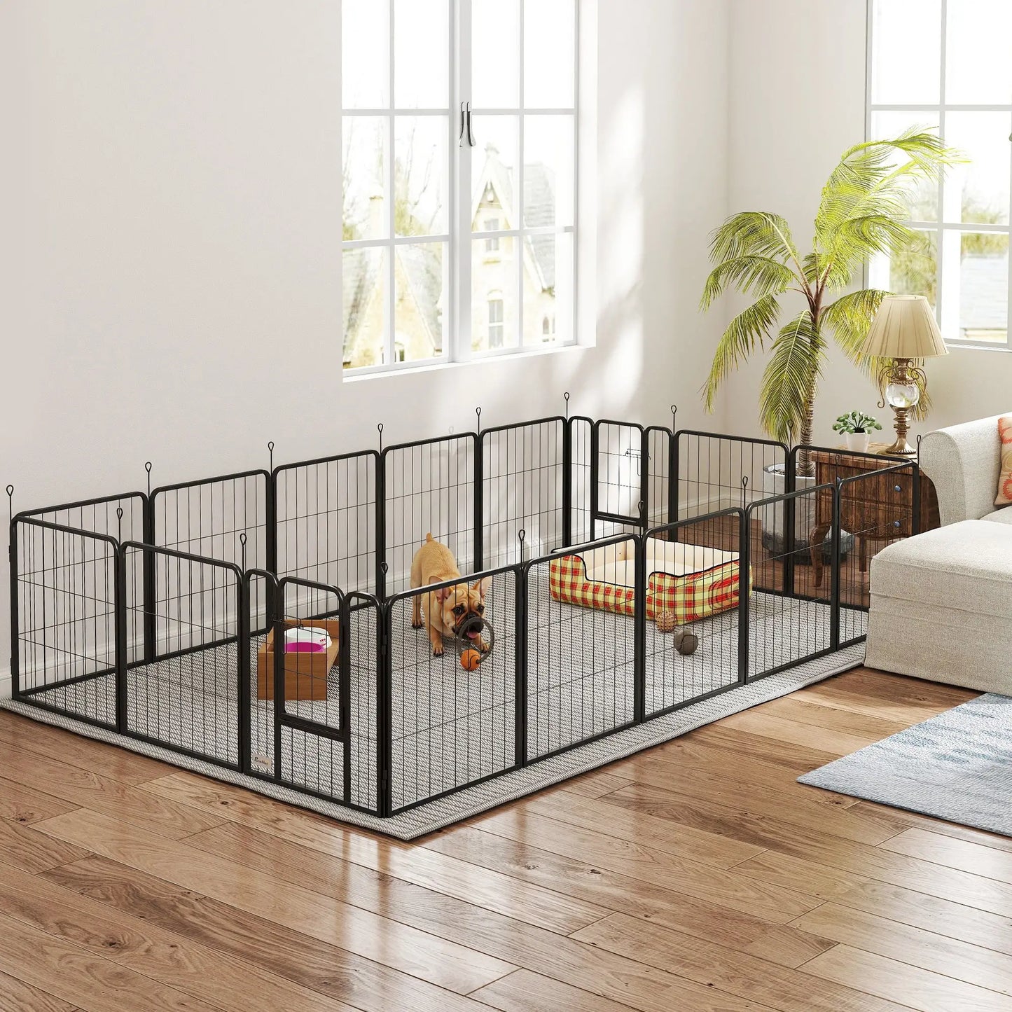 16 Panels Dog Playpen with Straps, Portable &; DIY, for Small Dogs, for Yard, RV, Camping, Garden, 24" Height Houses, Kennels & Pens at Gallery Canada