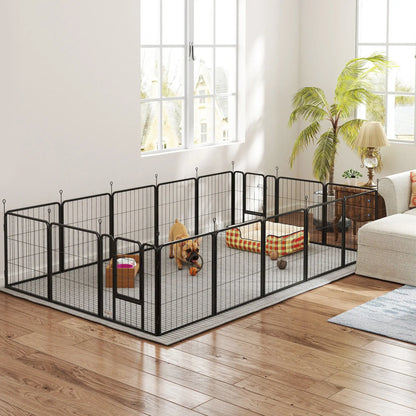 16 Panels Dog Playpen with Straps, Portable &; DIY, for Small Dogs, for Yard, RV, Camping, Garden, 24" Height Houses, Kennels & Pens at Gallery Canada