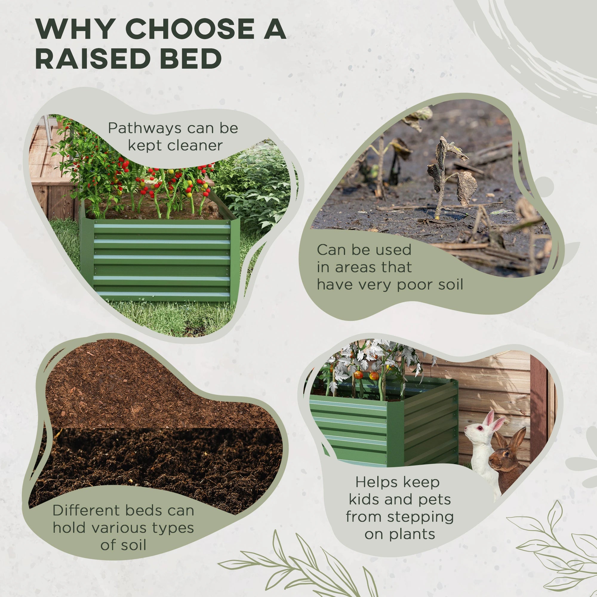 Galvanized Raised Garden Bed, Steel Planter, 71