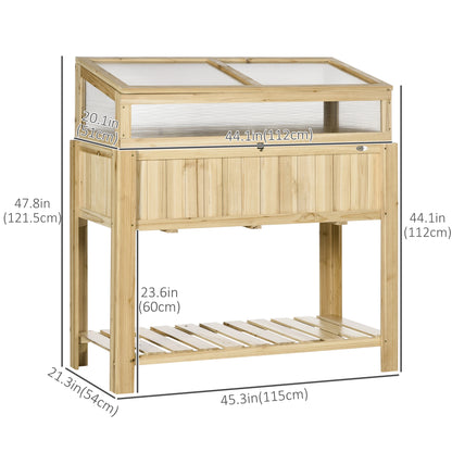 Raised Garden Bed, Outdoor Wooden PVC Elevated Planter Box, Natural Cold Frame Greenhouses at Gallery Canada