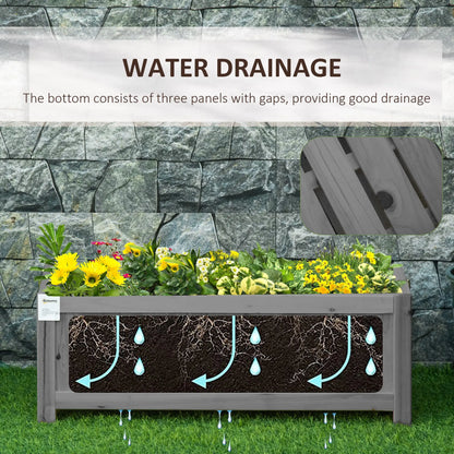 Foldable Elevated Planter Box, Wooden Raised Garden Bed, Grey Wooden Planter Boxes at Gallery Canada