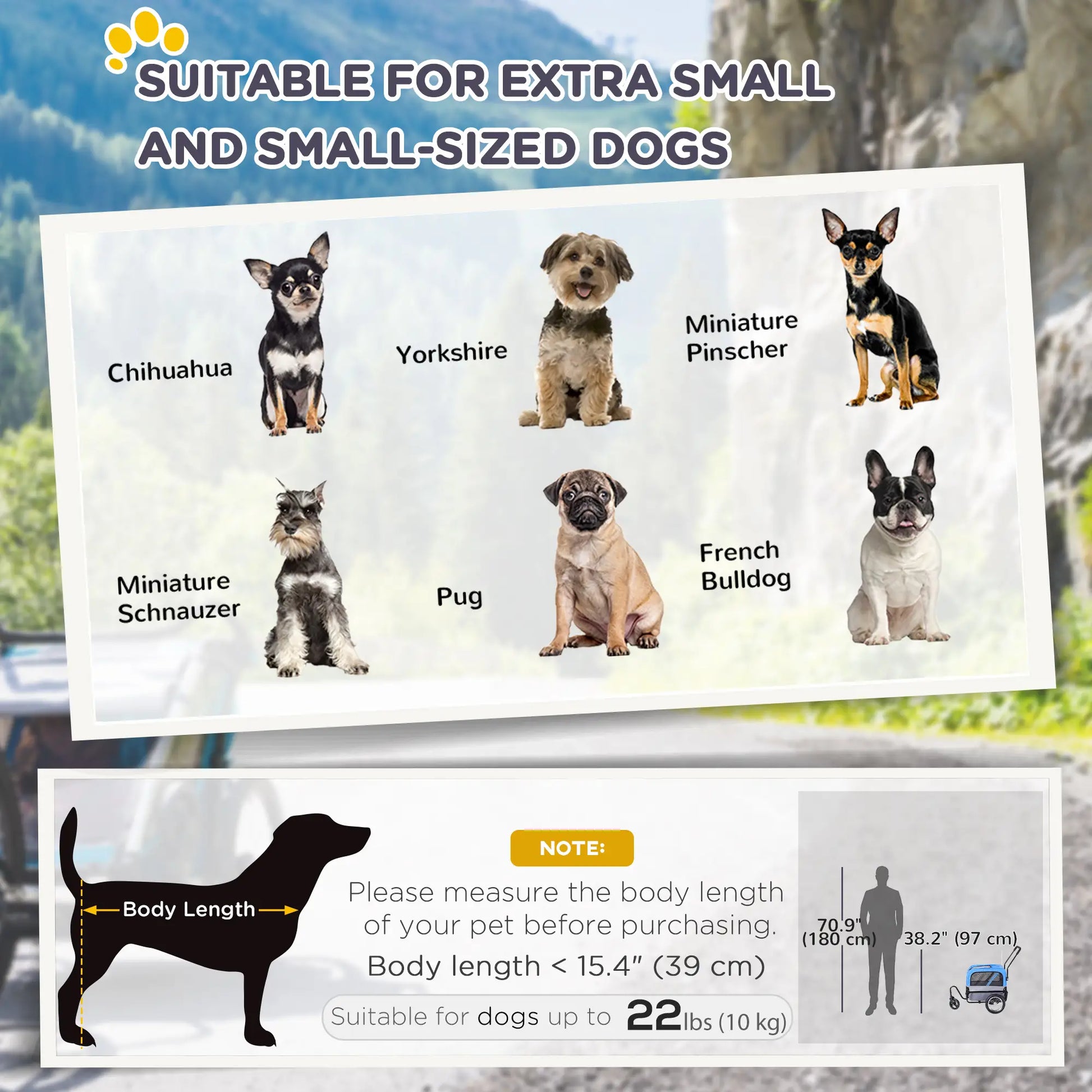 Dog Bike Trailer 2-In-1 Pet Stroller Cart Bicycle Wagon Cargo Carrier Attachment for Travel with 360 Swivel Wheel, Hitch, Suspension, Safety Flag, Blue Dog Bike Trailers & Strollers at Gallery Canada