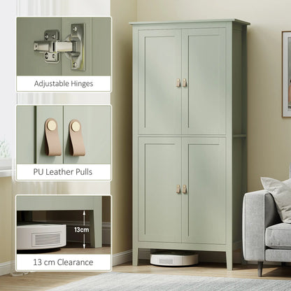 69.5" Tall Kitchen Pantry Cabinet, Motion Sensor LED Light, Green Kitchen Pantry Cabinets at Gallery Canada