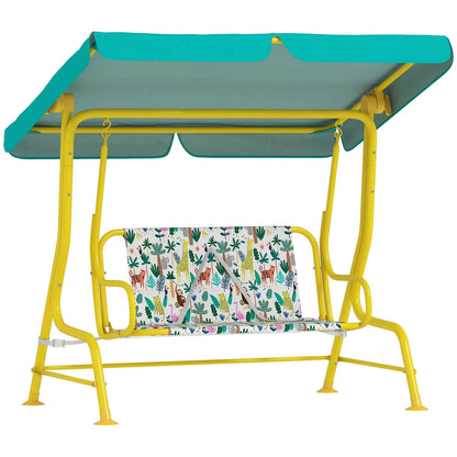 Kids Porch Swing, 2-Seater With Safety Belts, Adjustable Canopy, Green Gym Sets & Swings at Gallery Canada
